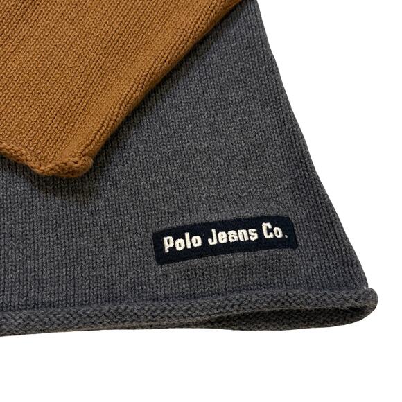 Vtg Polo Jeans Co Ralph Lauren Sweater Womens Large Color Block High Neck Y2K - Picture 4 of 9